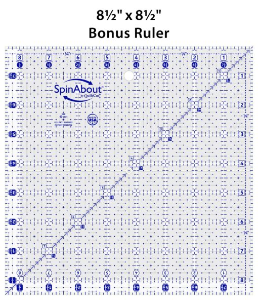 QuiltCut SpinAbout Non-Slip Quilting Ruler - 8½" x 24½" Bonus Set - Image 4
