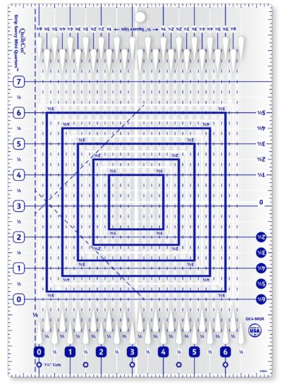 Quiltcut Strip Savvy Mini Quarters Slotted Quilting Ruler, QC4-MQR (8½ x 12)